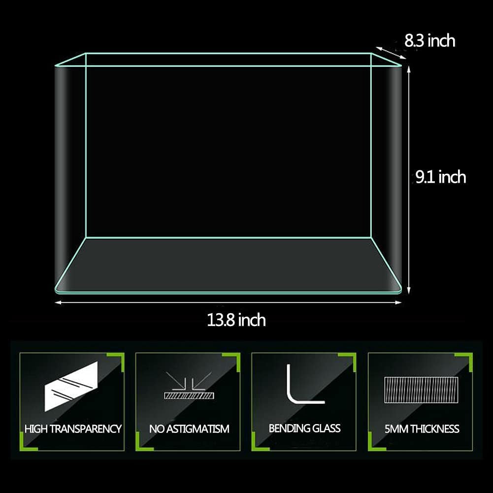 4 Gallon Aquarium Fish Tank，Rimless Aquarium Tank，13.8" L × 8.3" W × 9.1" H