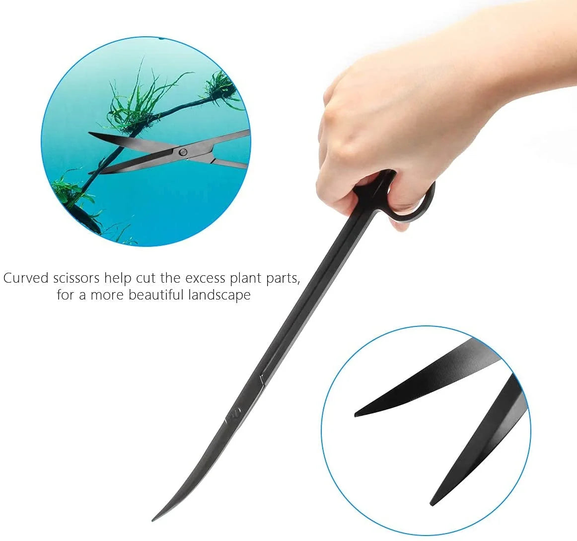Aquascape Tool Kit Long Stainless Steel Aquarium Plant Tools Aquarium Tweezers Scissors Spatula Tool Set for Fish Tank Aquascape Aquarium Cleaning