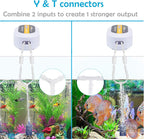 Aquarium Airline Tubing Connectors Plastic Inline Valve, Fish Tank Air Pump Connector, 40-Piece