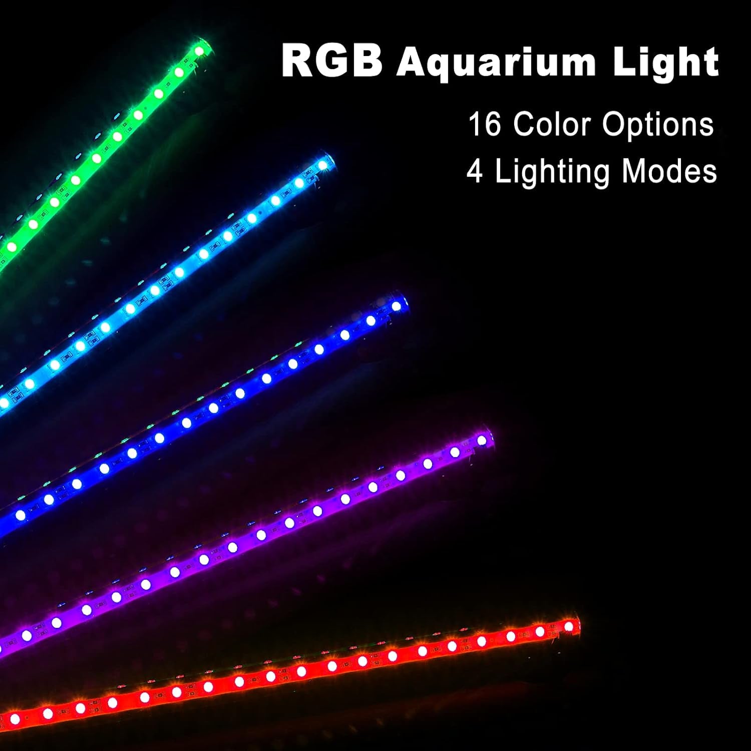 Fish Tank Aquarium Light: Submersible Led Lamp - 15 Inch Waterproof Strip Spotlight with APP Control