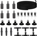 19.68 Feet Black Aquarium Airline Tubing 6 Air Stone for Aquarium 6 Aquarium Check Value for Fish Tank 6 Aquarium Suction Cups 3 Each Aquarium Air Controller and I T Hose Connectors