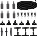 19.68 Feet Black Aquarium Airline Tubing 6 Air Stone for Aquarium 6 Aquarium Check Value for Fish Tank 6 Aquarium Suction Cups 3 Each Aquarium Air Controller and I T Hose Connectors