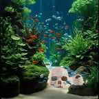 Aquarium Decoration Skull Fish Tank Head Skeleton Aquarium Decorative Cave Landscape Pet Reptile House