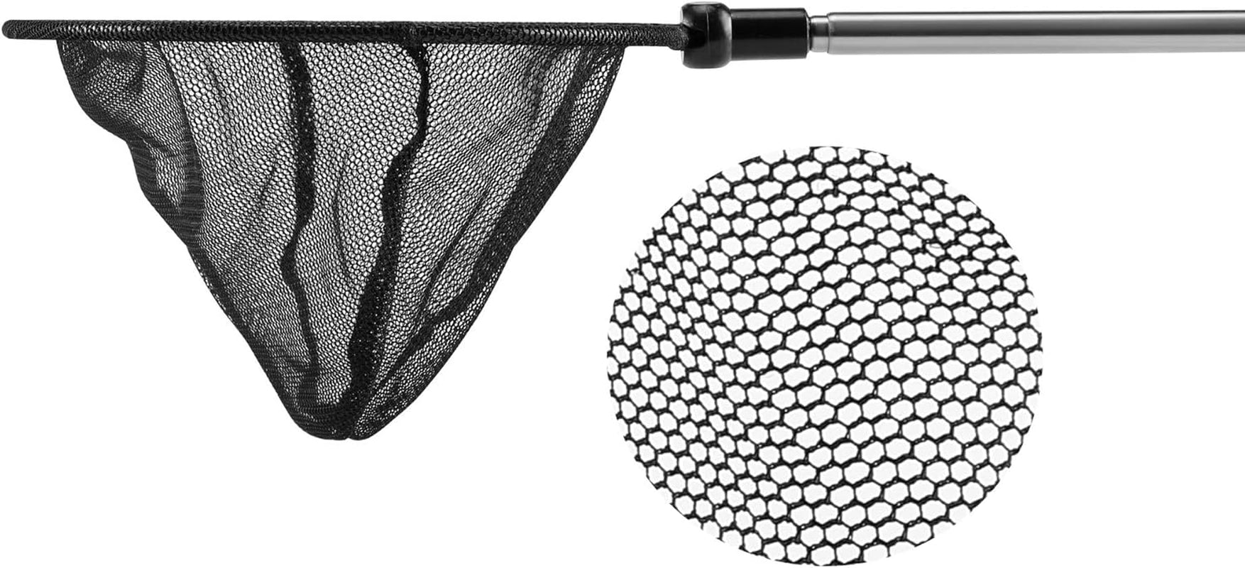 Aquarium Fish Net with Extendable Stainless Steel Long Handle Fine Mesh Net for Fish Tank