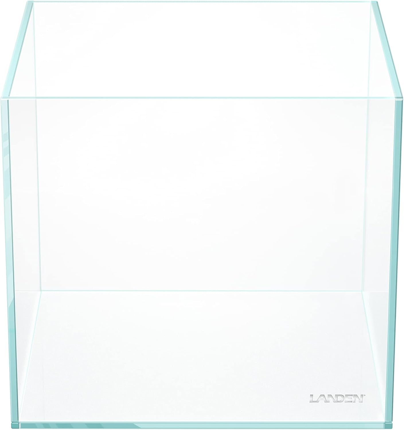 20C 2 Gallon Cube Rimless Low Iron Clear Aquarium Tank, All Glass Aquarium,Small Betta Fish Tank,W7.8×D7.8×H7.8 In(20X20X20Cm) 5Mm Thickness with Nano Foam Leveling Mat