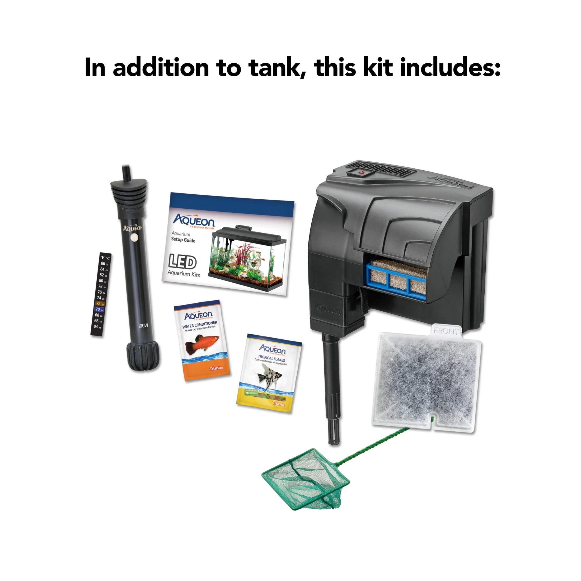 Complete 20" Aquarium Fish Tank Starter Kit with LED Lighting - Perfect for Beginners!-AQUEON