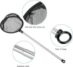 Aquarium Fish Net with Extendable Stainless Steel Long Handle Fine Mesh Net for Fish Tank