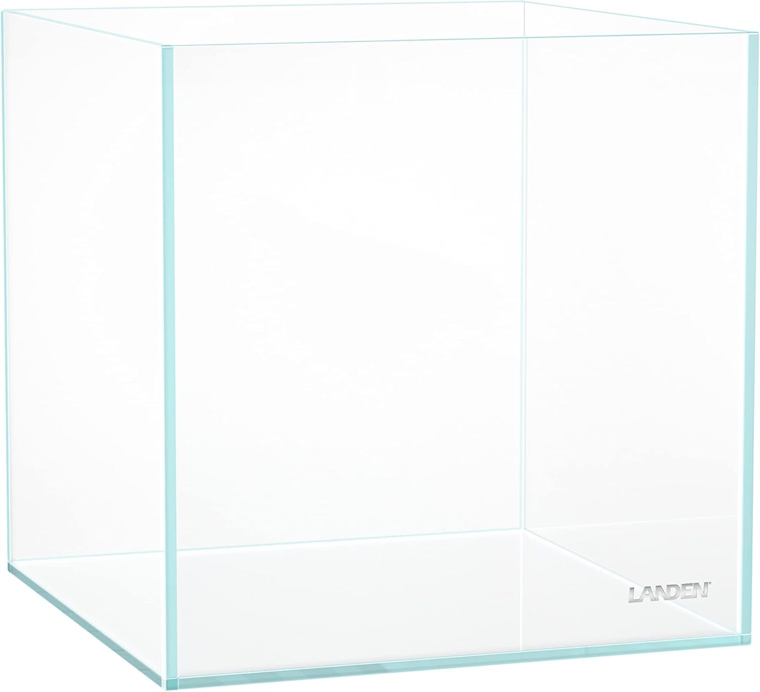 20C 2 Gallon Cube Rimless Low Iron Clear Aquarium Tank, All Glass Aquarium,Small Betta Fish Tank,W7.8×D7.8×H7.8 In(20X20X20Cm) 5Mm Thickness with Nano Foam Leveling Mat
