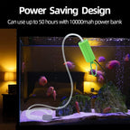 Aquarium USB Air Pump Ultra Quiet Nano Air Pump for Fish Tank with Hanging Buckle (Green)