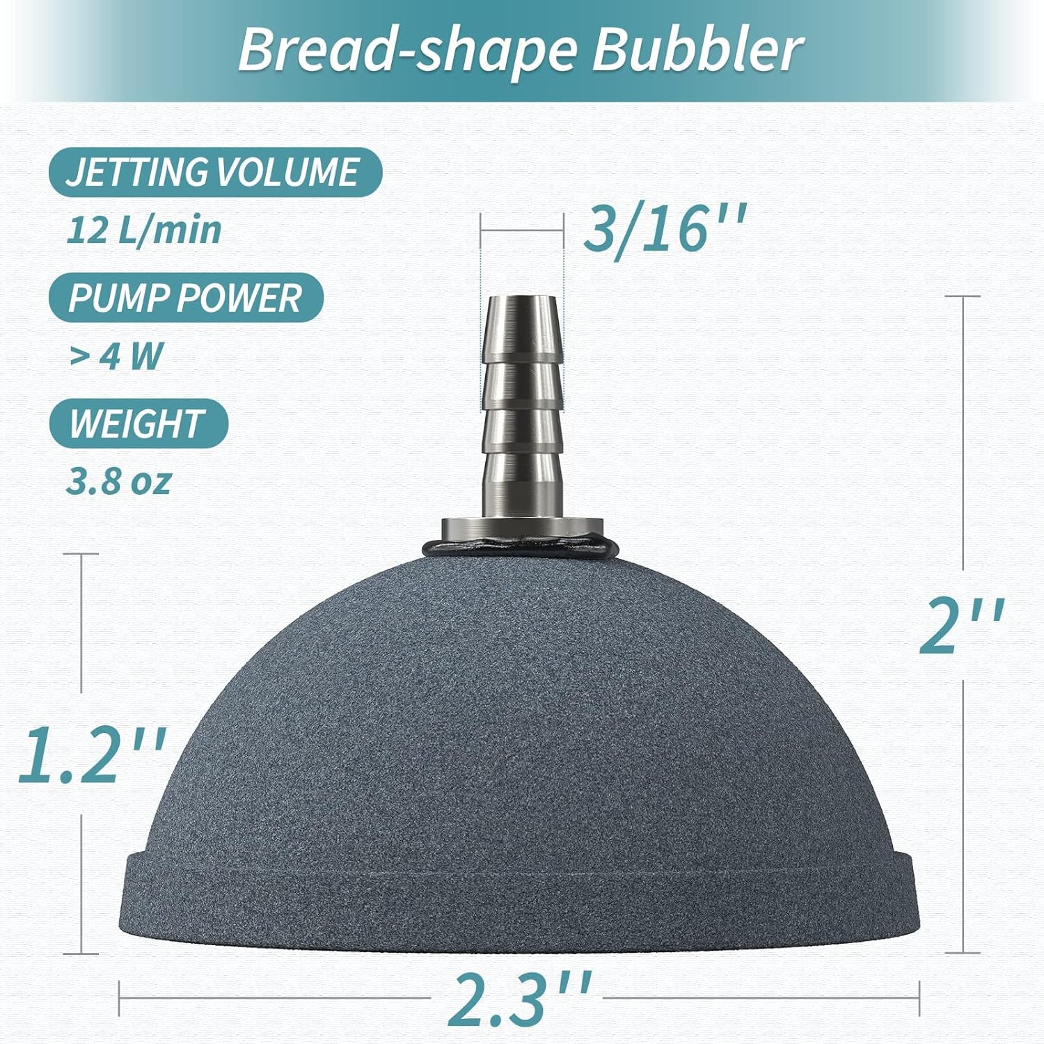 Aquarium Air Stone 2 Inch Bread, Fish Tank Air Stone Oxygen Diffuser for Air Pump Fish Tank Bucket Small Pond and DWC Reservoir