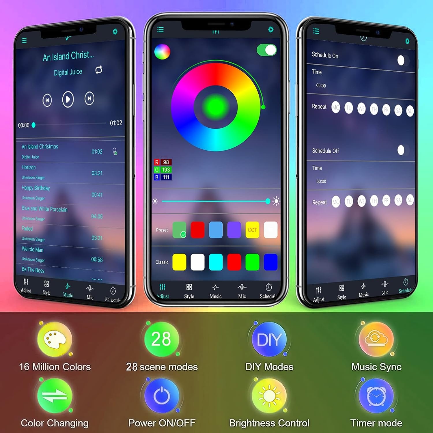 Fish Tank Aquarium Light: Submersible Led Lamp - 15 Inch Waterproof Strip Spotlight with APP Control