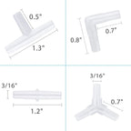 Aquarium Airline Tubing Connectors Plastic Inline Valve, Fish Tank Air Pump Connector, 40-Piece