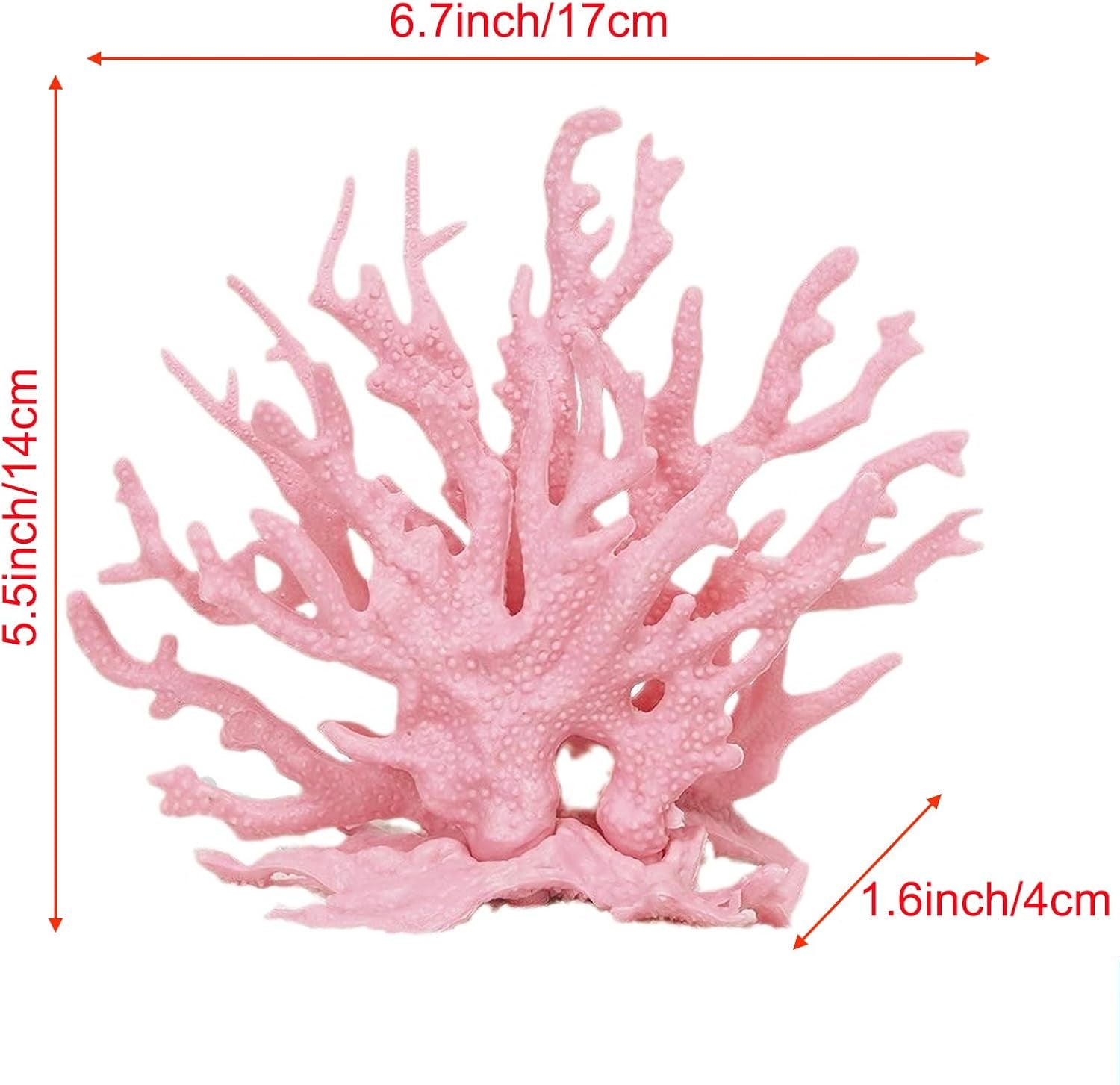 Artificial Aquarium Coral Ornament Plastic Fish Tank Plants Decoration for Aquarium Landscape (Pink)