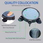 4.2-Inch Air Stone Disc Bubble Diffuser with Suction Cups for Oxygenation in Fresh/Saltwater Tanks, Ponds, Hydroponic, Aquaponics, and as a Decorative Airstone for Aquariums