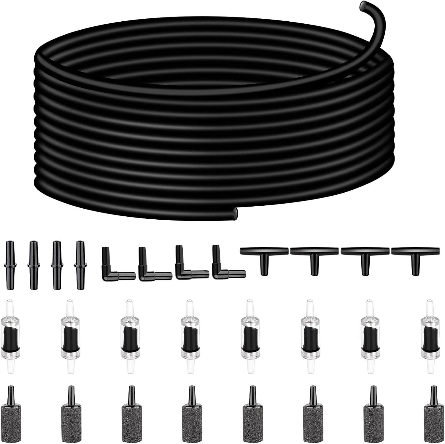 Aquarium Air Pump Accessories Kit – 26 ft Tubing, Stones & Valves