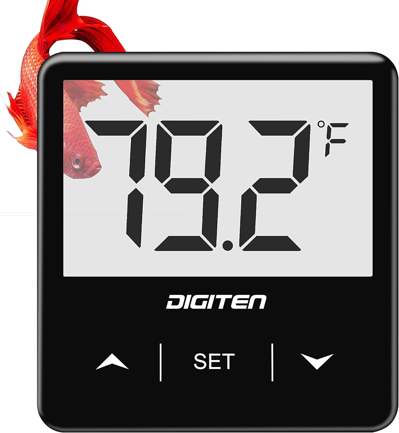 Digital Stick-On Aquarium Thermometer – Transparent LCD Display