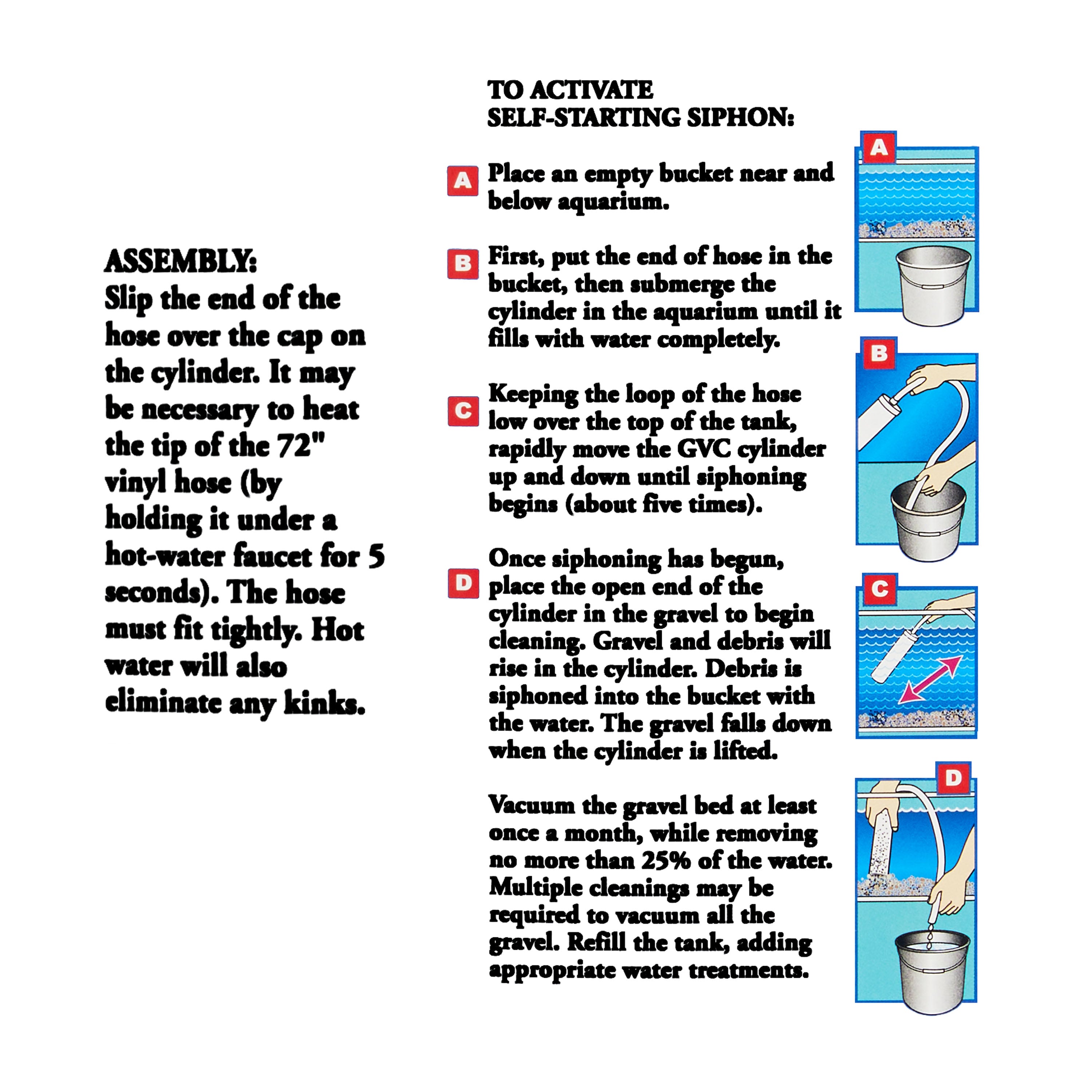 Aqua Culture Gravel Vacuum Cleaner – Self-Start Aquarium Siphon