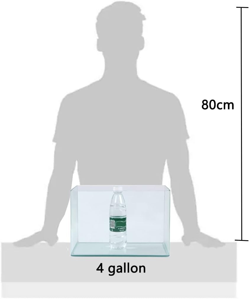 4 Gallon Aquarium Fish Tank，Rimless Aquarium Tank，13.8" L × 8.3" W × 9.1" H