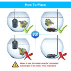 Small Aquarium Heater 50W Mini Fish Tank Heater 50 Watt Submersible with LED Temperature Display