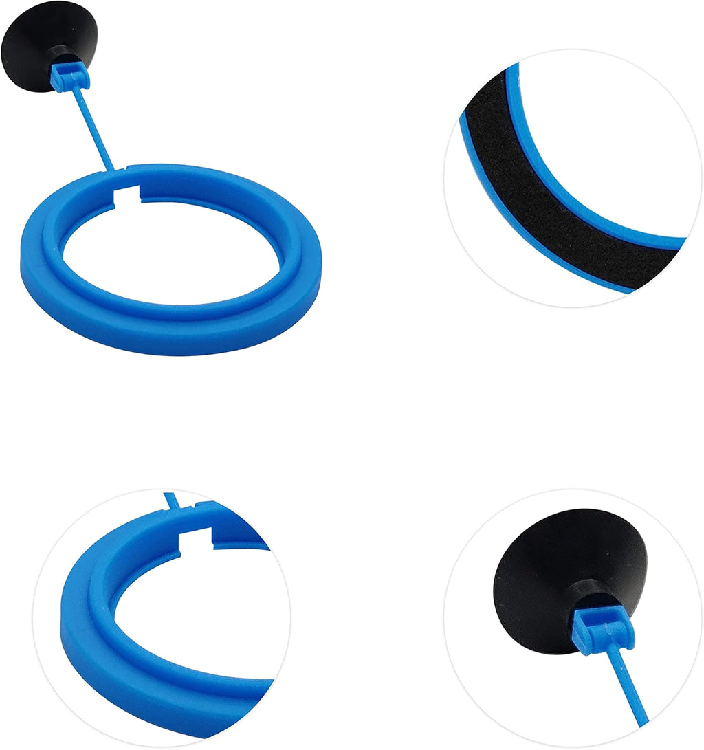 Fish Feeding Ring Floating Food Feeder Circle with Suction Cup Easy to Install Aquarium (Round)