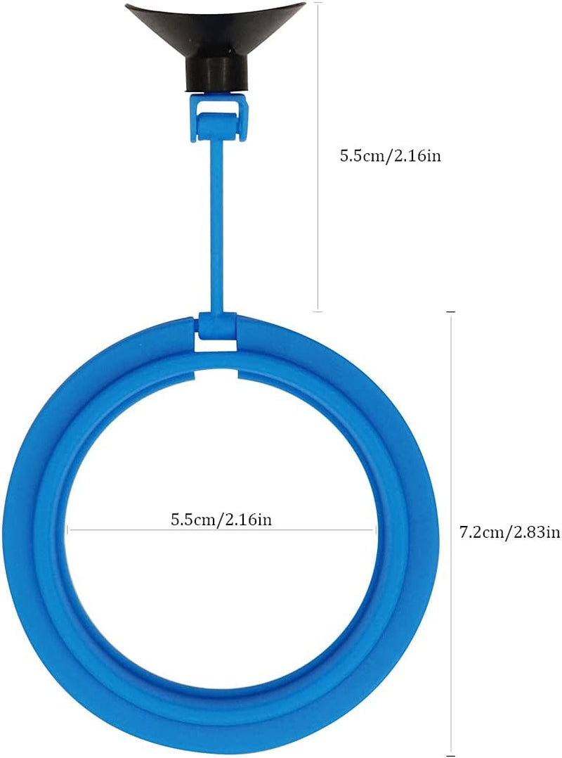 Fish Feeding Ring Floating Food Feeder Circle with Suction Cup Easy to Install Aquarium (Round)