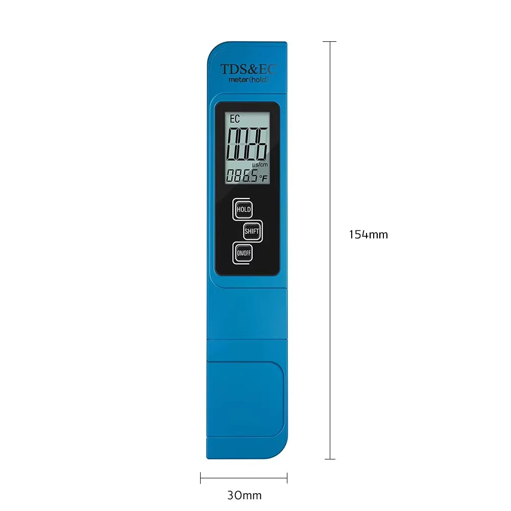 TDS Pen High Precision Water Hardness Instrument EC TDS Tester PH Meter Aquarium Pool Water Quality Purity Testing Pen